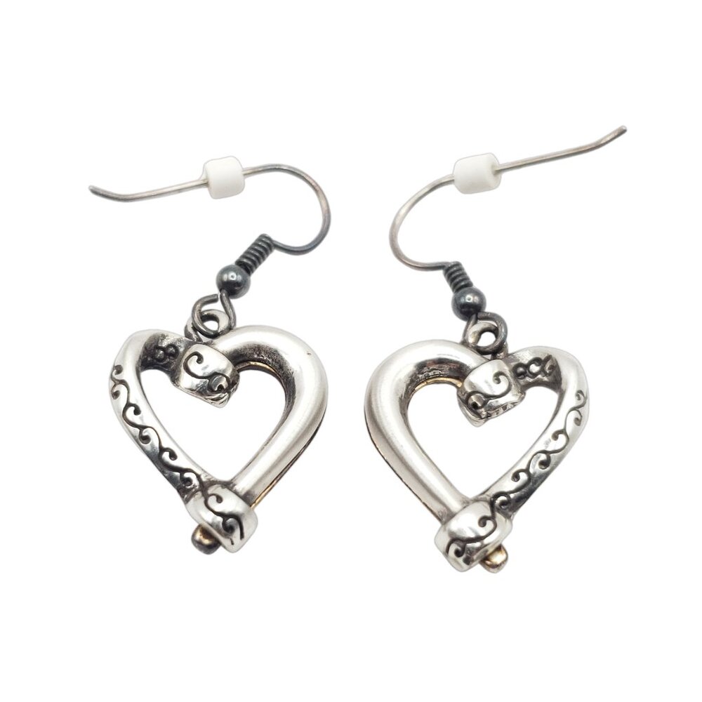 Brighton Silver Heart Dangle Earrings